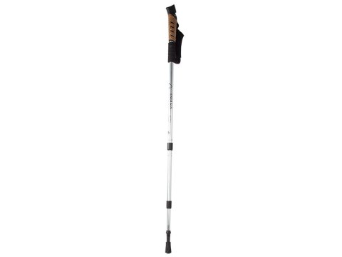 Kij nordic walking z korkową rączką kolor srebrny