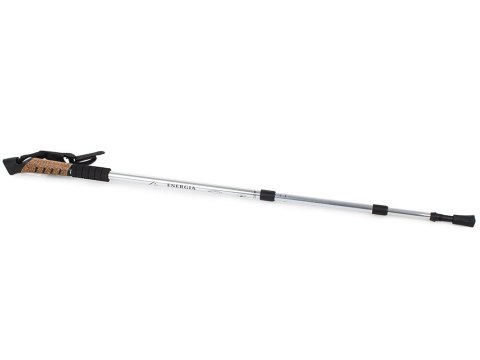 Kij nordic walking z korkową rączką kolor srebrny