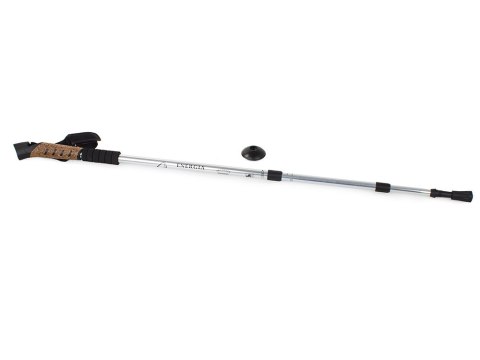 Kij nordic walking z korkową rączką kolor srebrny