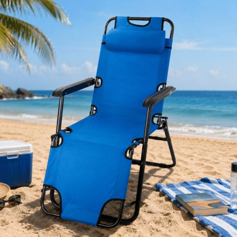 Leżk składany ogrodowy fotel plażowy zero gravity 2w1 krzesło turysytyczne