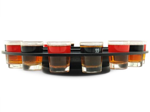 Alkoholowa gra ruletka imprezowa+kieliszki 16szt