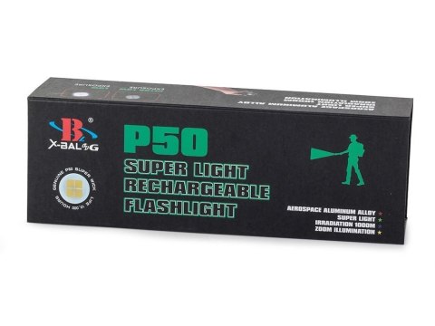 Latarka bailong taktyczna mocna led xhp50 zoom usb
