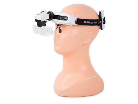 Lupa nagłowna 2 led na głowę czołowa okulary 28x