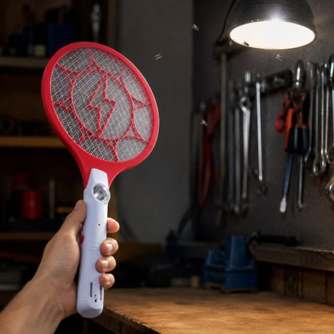Elektryczna paletka do łapania much łapka packa na muchy komary ćmy akum.