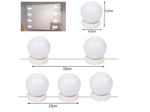 Lampki do lustra toaletki led zestaw makijaż 10szt
