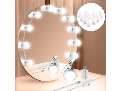 Lampki do lustra toaletki led zestaw makijaż 10szt