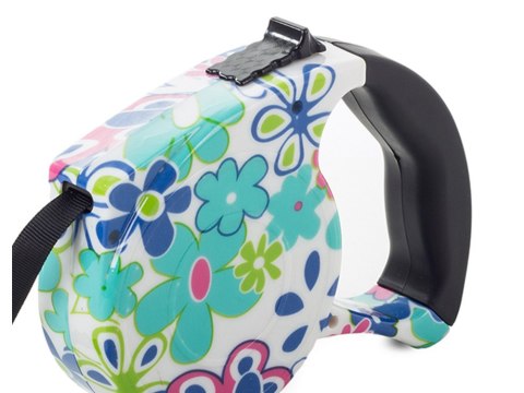 Smycz dla psa automatyczna blokada wzory 5m 15kg