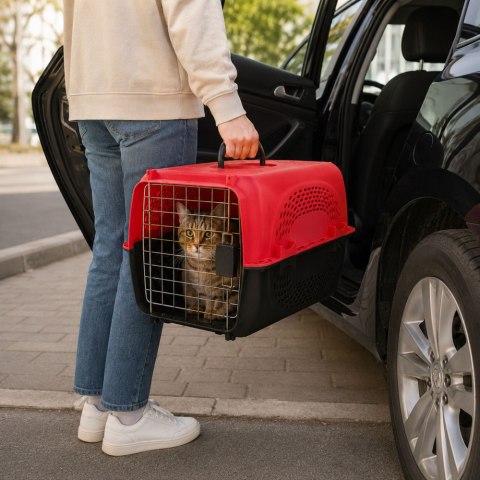 Transporter dla psa kota królika klatka solidny 48