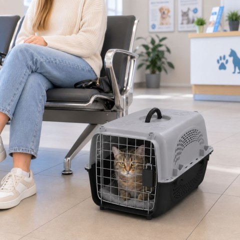Transporter dla psa kota królika klatka solidny 48