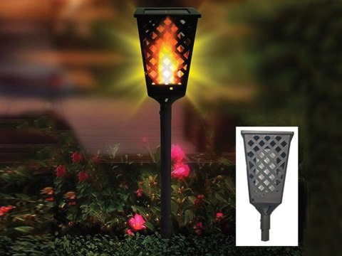 Lampa ogrodowa solarna pochodnia latarnia czujnik