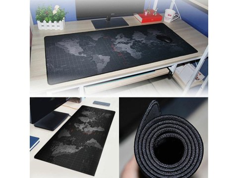 Duża podkładka pod mysz mapa świata biurowa 80x30