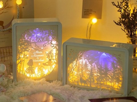 Lampka nocna tablica 3d kolory rgb led pilot dotyk