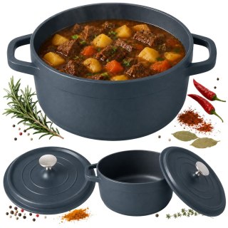 Garnek brytfanna do gotowania pieczenia non stick indukcja gaz pokrywa 2l