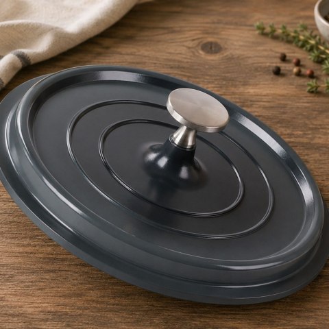 Garnek brytfanna do gotowania pieczenia non stick indukcja gaz pokrywa 2l