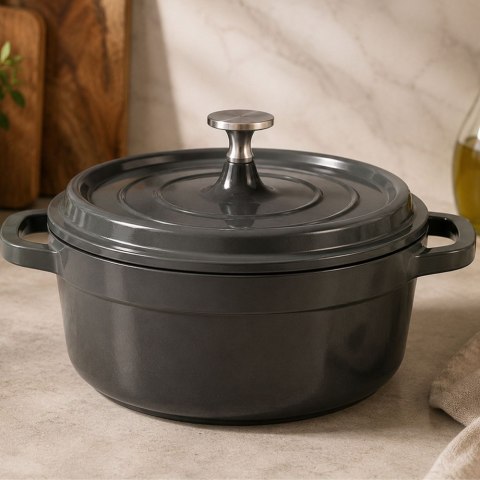 Garnek brytfanna do gotowania pieczenia non stick indukcja gaz pokrywa 2l