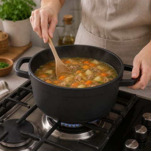Garnek brytfanna do gotowania pieczenia non stick indukcja gaz pokrywa 4l