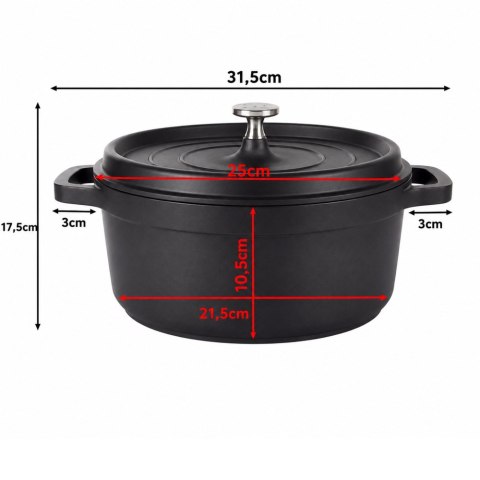 Garnek brytfanna do gotowania pieczenia non stick indukcja gaz pokrywa 4l