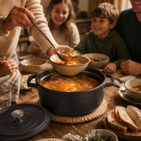 Garnek brytfanna do gotowania pieczenia non stick indukcja gaz pokrywa 4l