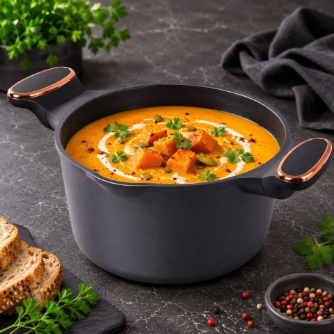 Garnek rondel głęboki z pokrywką indukcja gaz powłoka non stick 5l