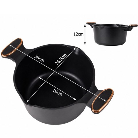 Garnek rondel głęboki z pokrywką indukcja gaz powłoka non stick 5l