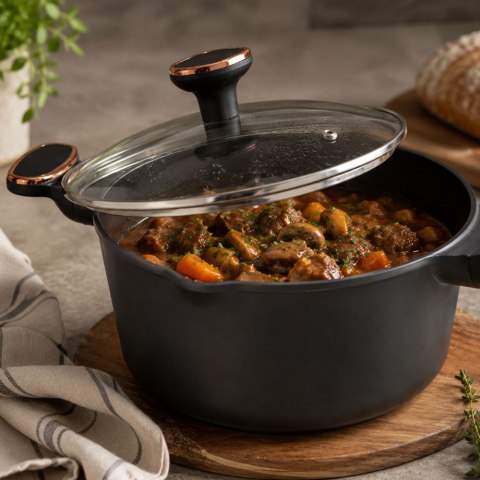 Garnek rondel głęboki z pokrywką indukcja gaz powłoka non stick 5l