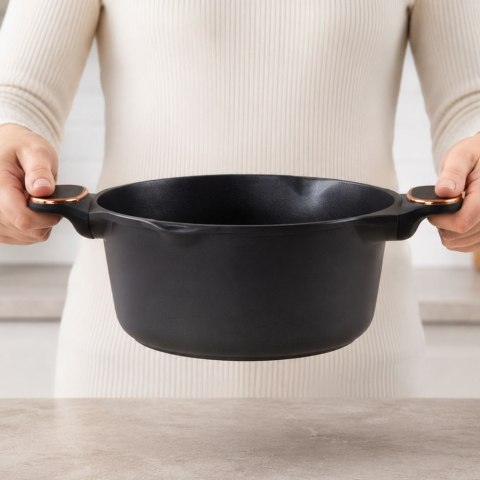 Garnek rondel głęboki z pokrywką indukcja gaz powłoka non stick 5l
