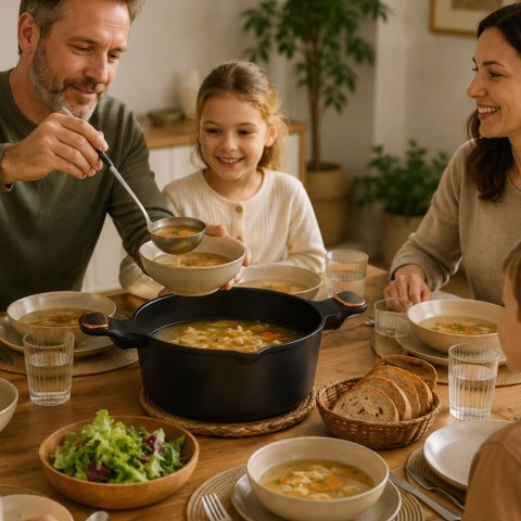 Garnek rondel głęboki z pokrywką indukcja gaz powłoka non stick 5l