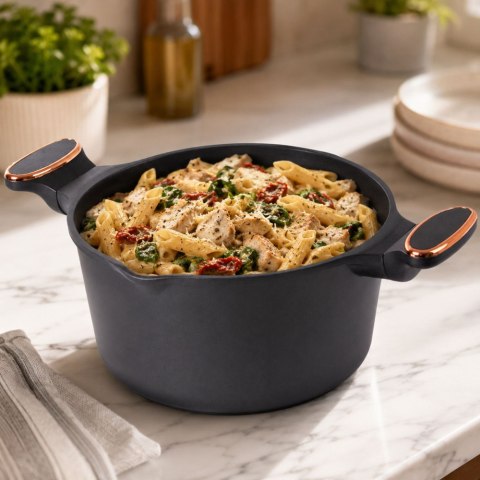 Garnek rondel głęboki z pokrywką indukcja gaz powłoka non stick 7l