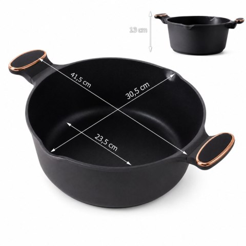 Garnek rondel głęboki z pokrywką indukcja gaz powłoka non stick 7l