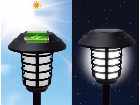 Lampa ogród solarna pochodnia latarnia rgb pilot