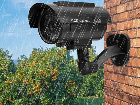 Kamera atrapa ir led monitoring solarna zewnętrzna ścienna z diodą migająca