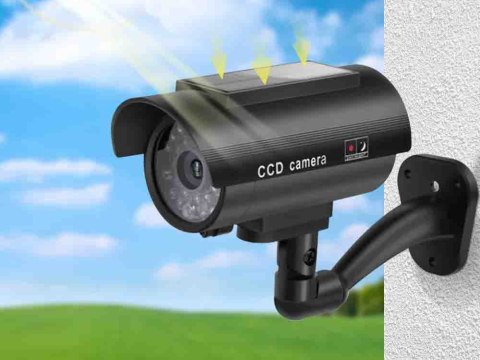 Kamera atrapa ir led monitoring solarna zewnętrzna ścienna z diodą migająca