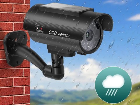 Kamera atrapa ir led monitoring solarna zewnętrzna ścienna z diodą migająca