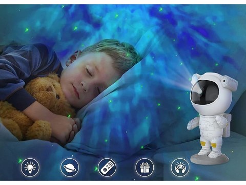 Projektor gwiazd astronauta lampka nocna rzutnik niebo laserowy led pilot