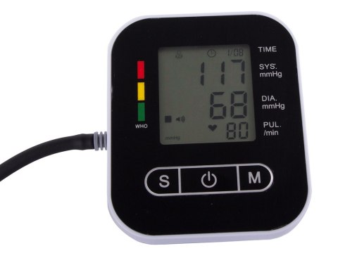 Ciśnieniomierz naramienny elektroniczny lcd wyświetlacz arytmia baterie aku