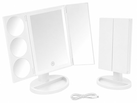 Lusterko kosmetyczne podświetlane led do makijażu powiększające 3x 5x 10x
