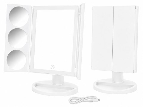 Lusterko kosmetyczne podświetlane led do makijażu powiększające 3x 5x 10x