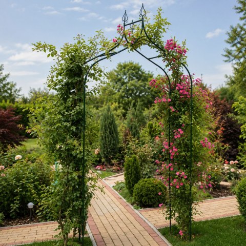 Pergola ogrodowa podpora do kwiatów do pnączy łuk na róże metalowa ozdobna