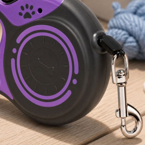 Smycz mocna automatyczna z blokadą dla psa taśma wytrzymała długa 5m 15kg