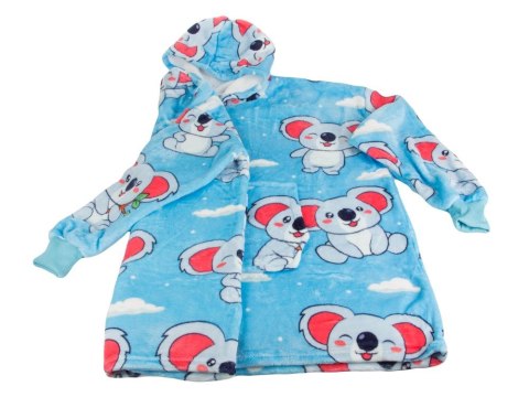 Ciepła bluza koala koc oversize xxl 2w1 gruba futrzak miękka z kapturem
