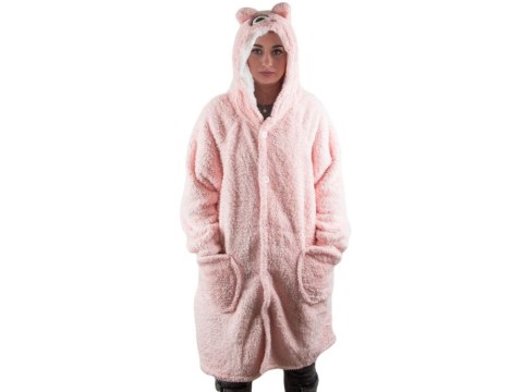 Ciepła bluza koc oversize xl gruba 2w1 futrzak z kapturem kocobluza gruba