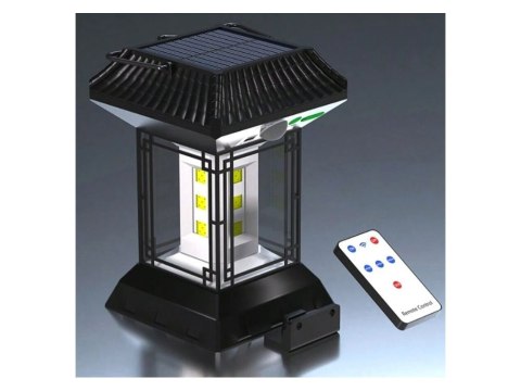Lampa solarna z czujnikiem zmierzchu ruchu 5 trybów 60 led cob z pilotem