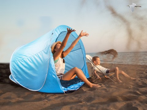 Namiot plażowy duży zamykany pop-up samorozkładający z pokrowcem uv