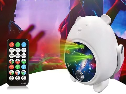 Projektor niedźwiadek lampka nocna rzutnik laserowy led pilot uniwersalny