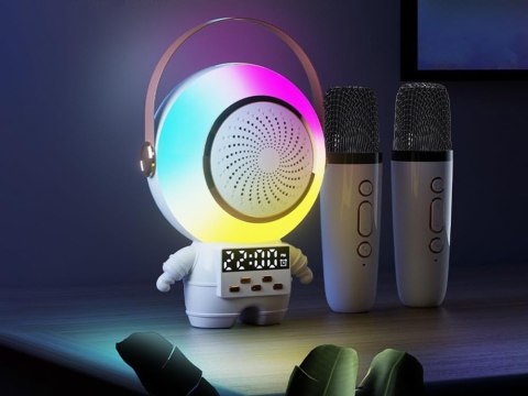 Bezprzewodowy przenośny zestaw do karaoke głośnik bluetooth + 2x mikrofon