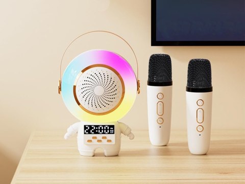Bezprzewodowy przenośny zestaw do karaoke głośnik bluetooth + 2x mikrofon
