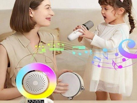 Bezprzewodowy przenośny zestaw do karaoke głośnik bluetooth + 2x mikrofon