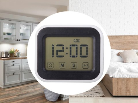 Zegar elektroniczny cyfrowy budzik lcd alarm wyświetlacz alarm stojący