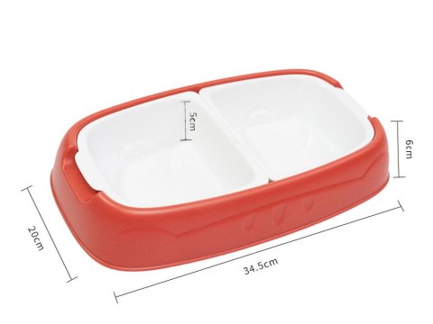 Podwójna miska dla psa kota wyjmowane miski na wodę i karmę duża plastikowa