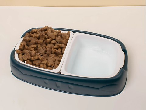 Podwójna miska dla psa kota wyjmowane miski na wodę i karmę duża plastikowa
